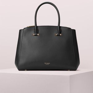 Black Shirley Large Double Zip Satchel